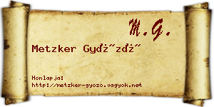 Metzker Győző névjegykártya