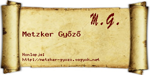 Metzker Győző névjegykártya